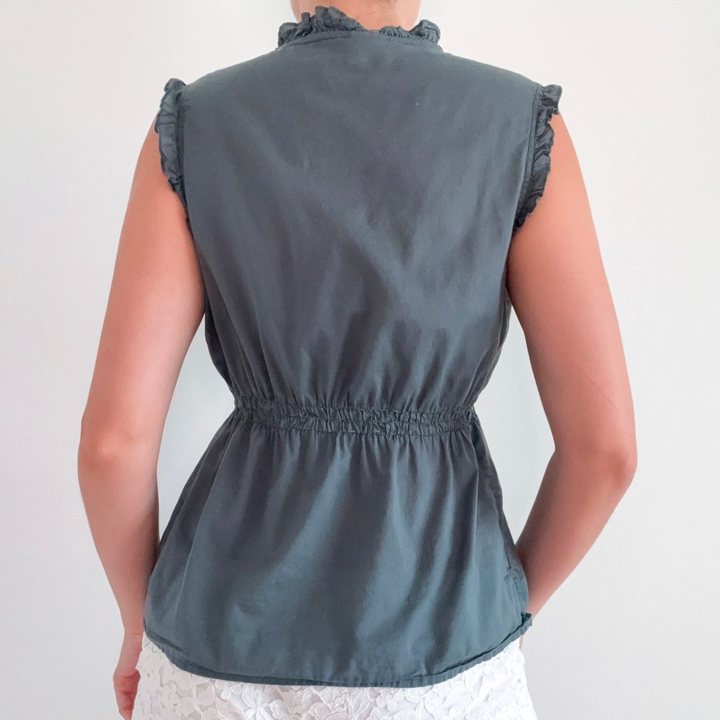 2010's Ocean Cotton Button Blouse / SZ S