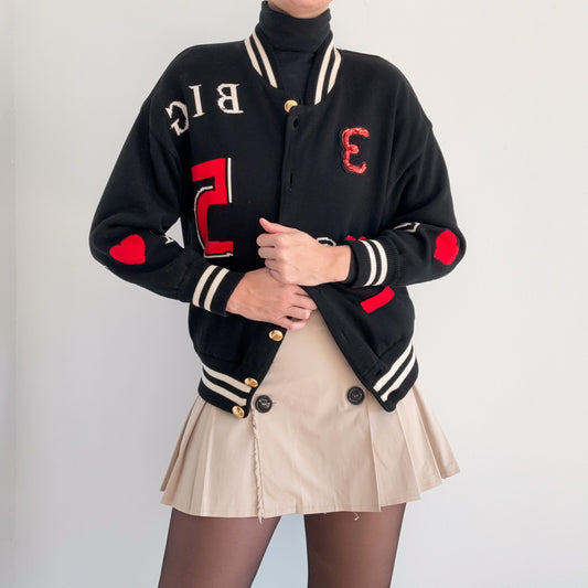 80's Escada Queen of Hearts Varsity Jacket / SZ XS-L