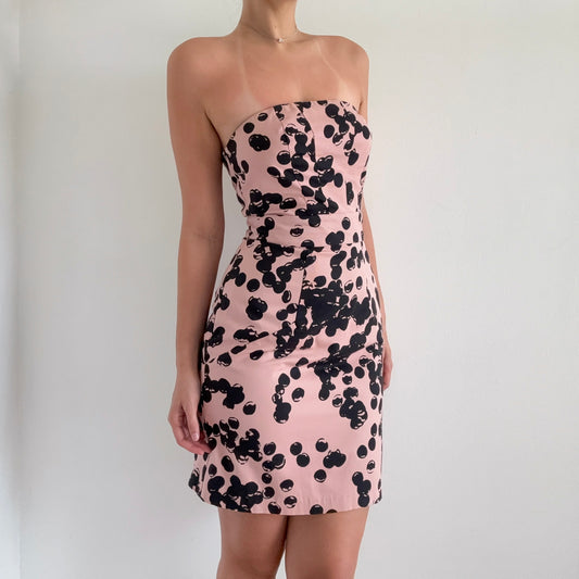 Y2K Pink & Black Bubble Print Mini Dress / SZ 4