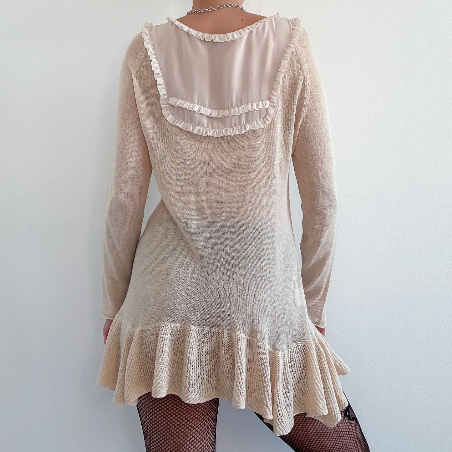 2010's Cream Knitted Babydoll Dress / SZ S-L