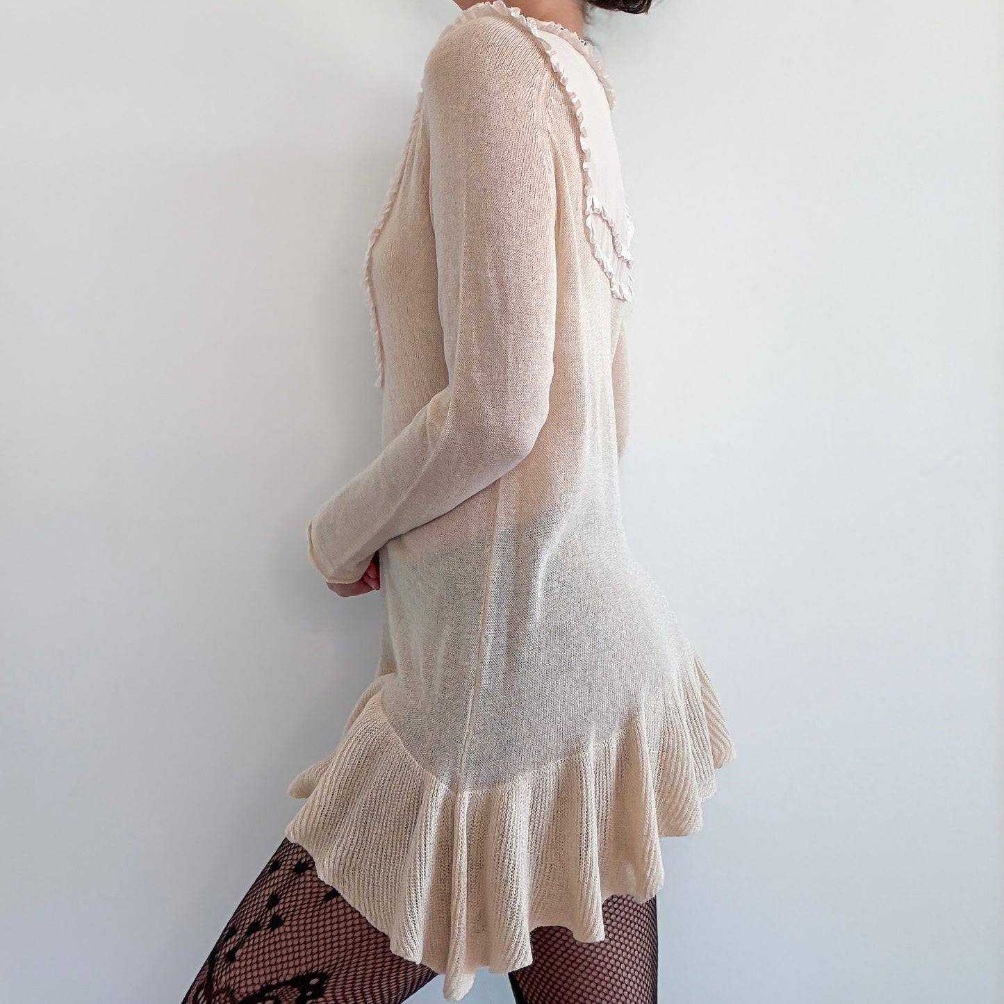 2010's Cream Knitted Babydoll Dress / SZ S-L