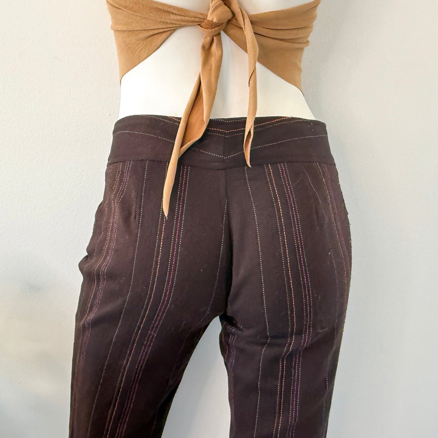 Y2K Rampage Brown Striped Pants / SZ 2