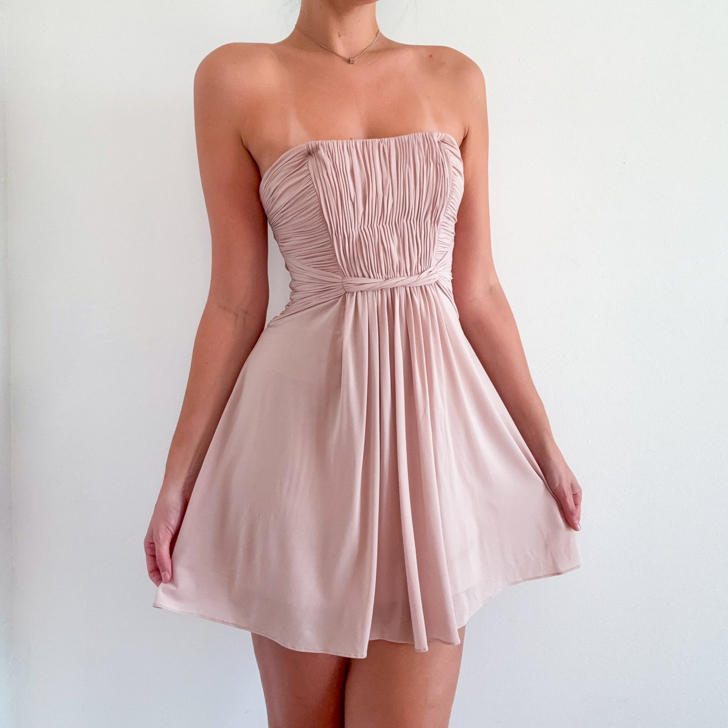 Y2K BCBGMaxAzria Beige Cocktail Dress / SZ 4