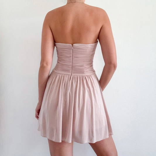 Y2K BCBGMaxAzria Beige Cocktail Dress / SZ 4