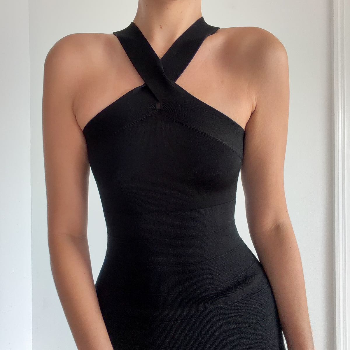 Y2K Black Mini Bandage Dress / SZ XS/S