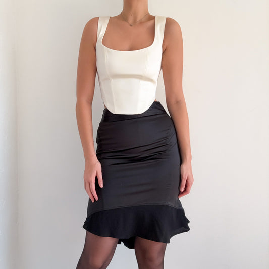 Aritzia White Satin Corset Top / SZ S