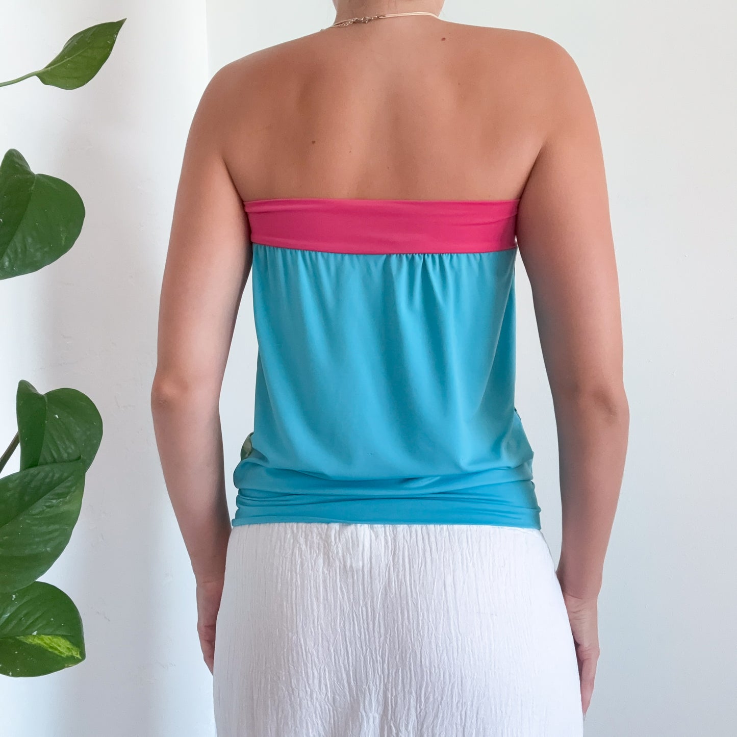 Y2K Rainbow Graphic Tube Top / SZ S
