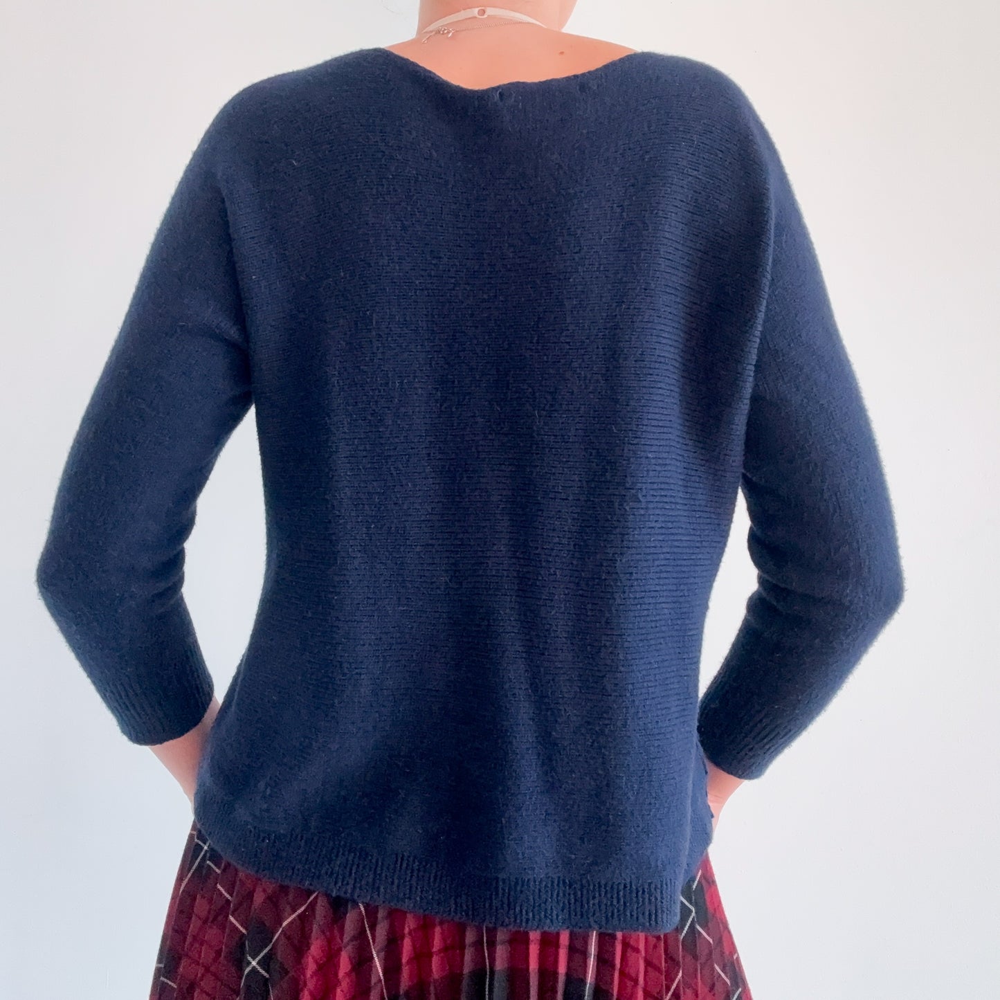 Italian Navy Star Knit Sweater / SZ M/L