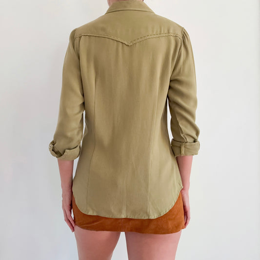Stetson Avocado Green Western Blouse / SZ S