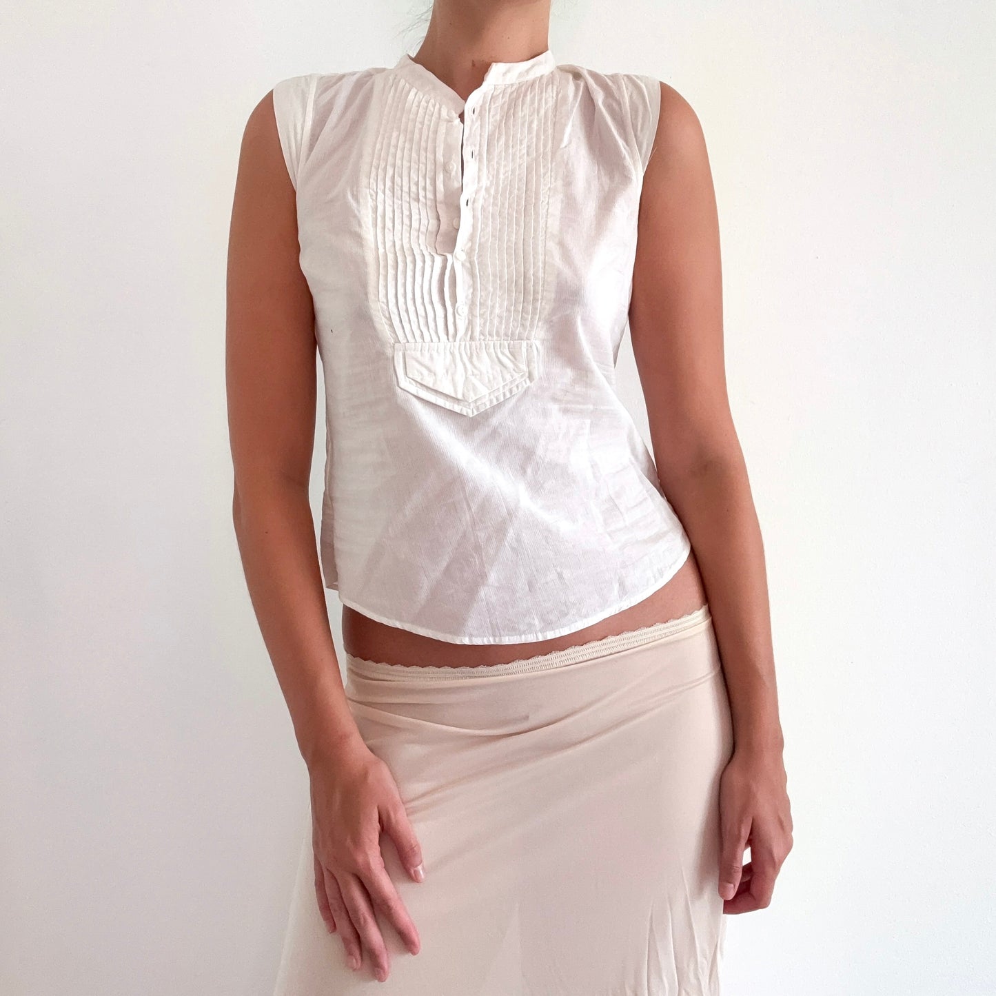 2010's White Cotton Blouse / SZ XS