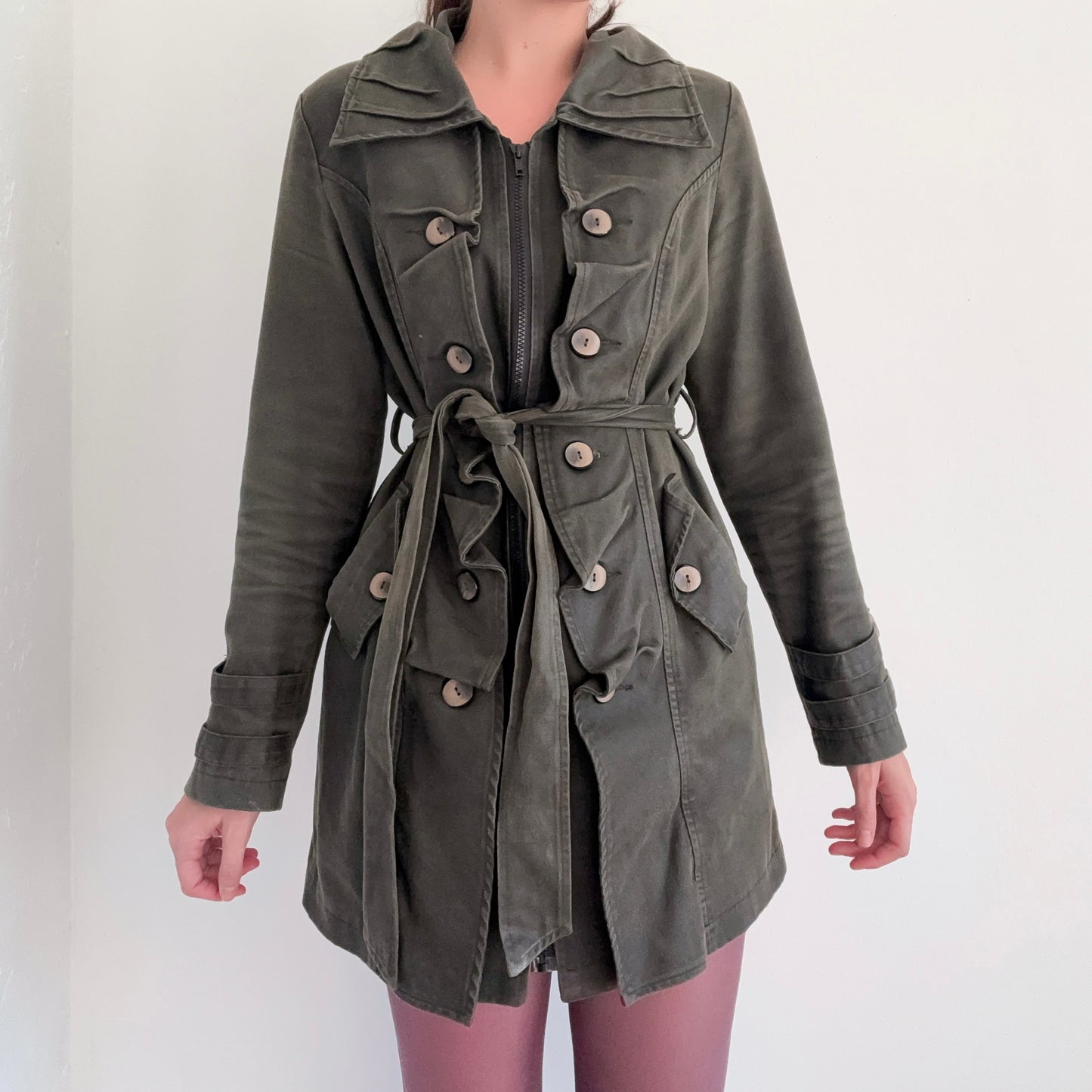 2010's Army Green Military Style Coat / SZ L