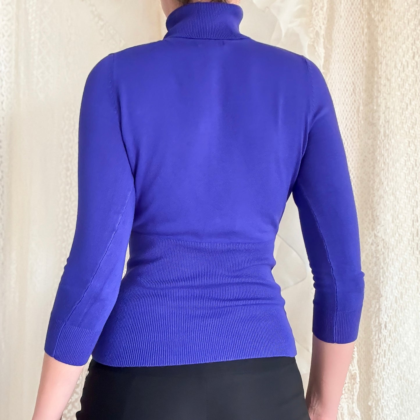 Y2K Indigo Knit Turtleneck / SZ XS-S