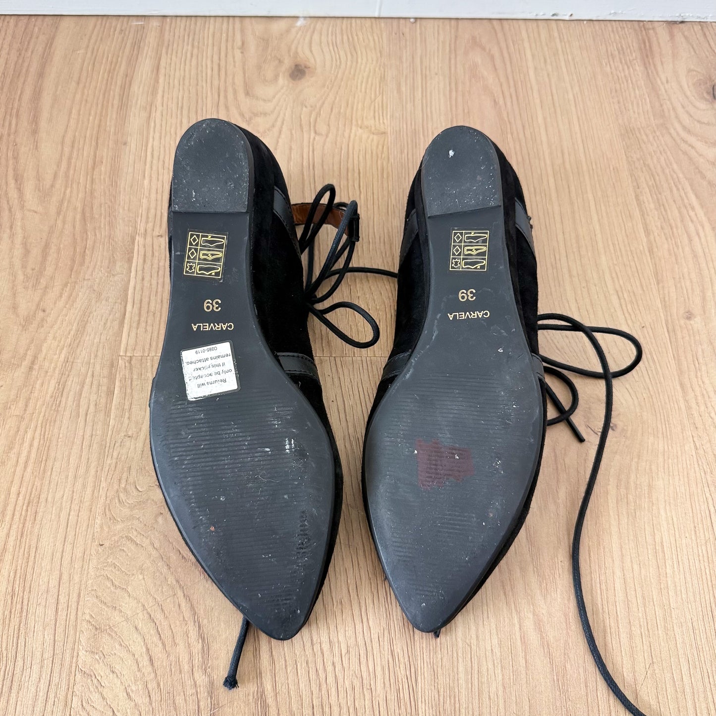 2010's Kurt Geiger Black Suede Lace Up Wedges / SZ 8.5