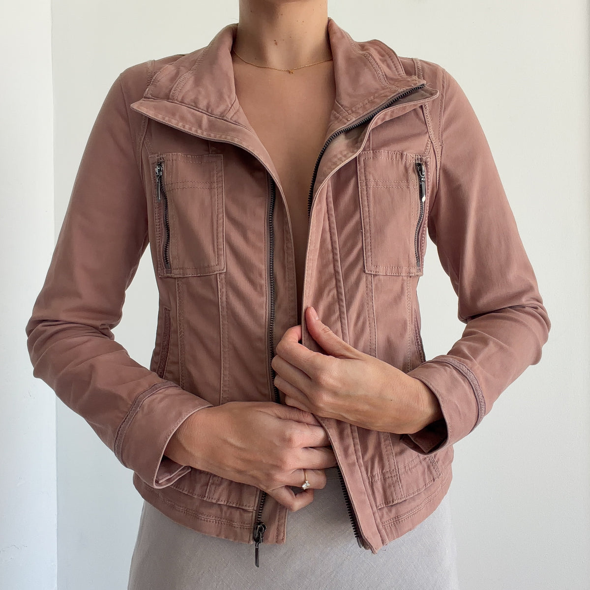 Y2K Mauve Pink Cotton Jacket / SZ S/M