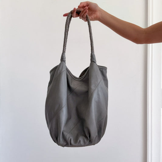 Y2K Light Grey Leather Handbag