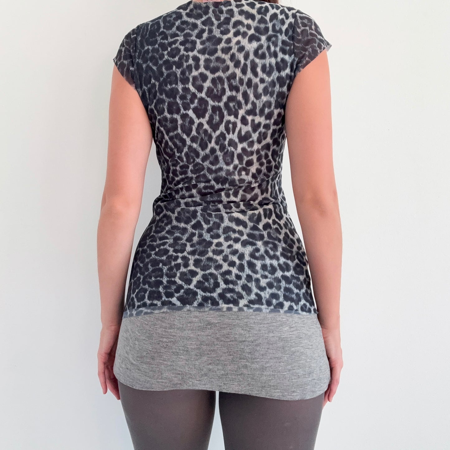 Y2K Ocean Leopard Mesh Top / SZ M
