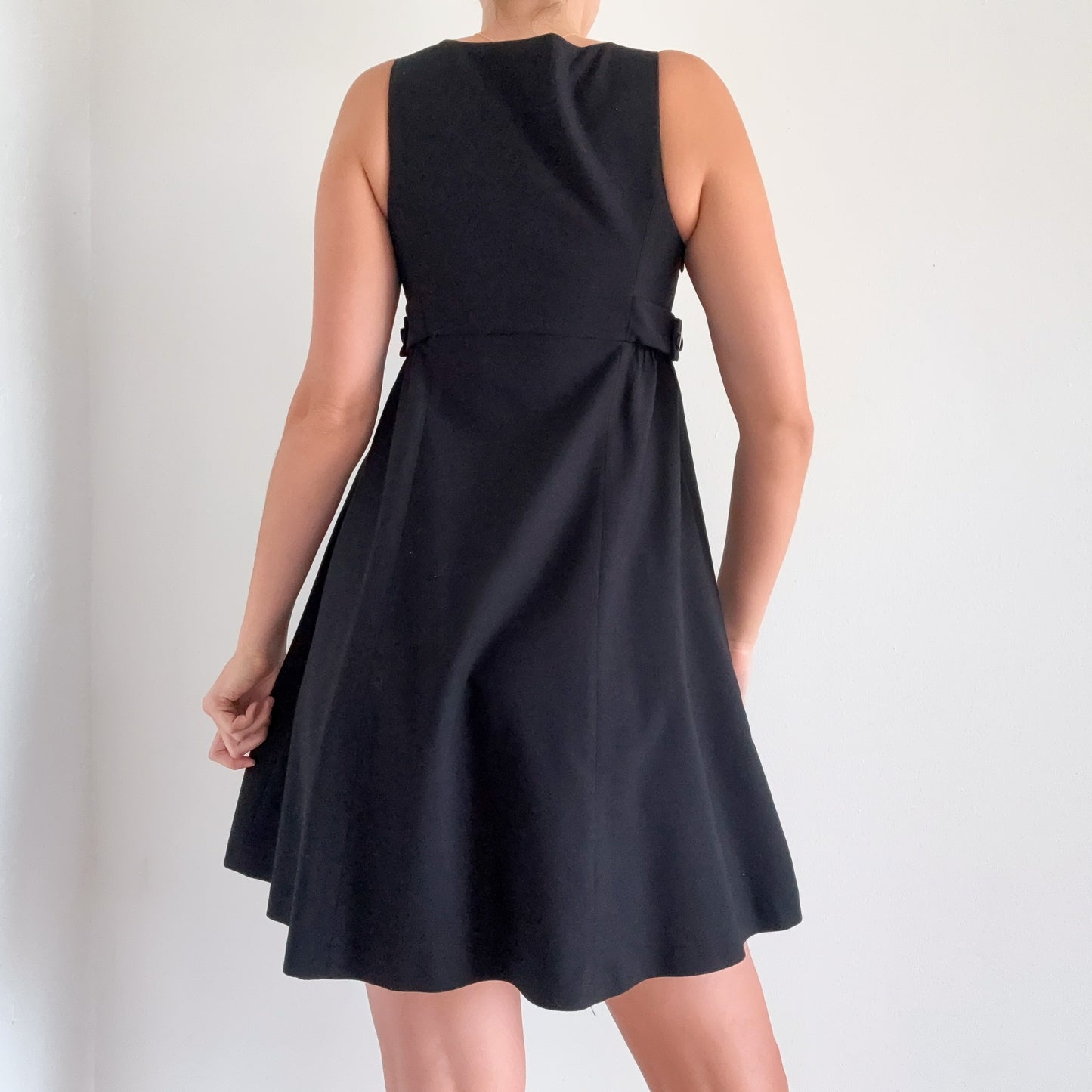 2010's Black Button A-Line Dress / SZ S
