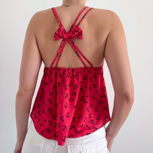 2010's Red & Navy Nautical Top / SZ M