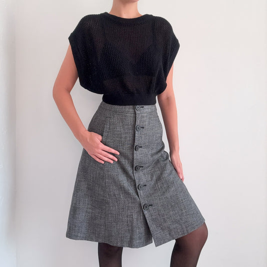 Banana Republic Grey Button Midi Skirt / SZ 0/2
