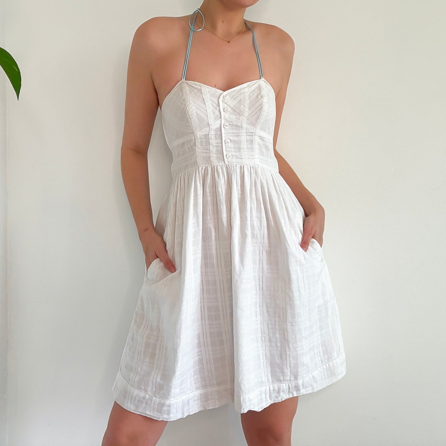 Y2K White Cotton Sundress / SZ 4