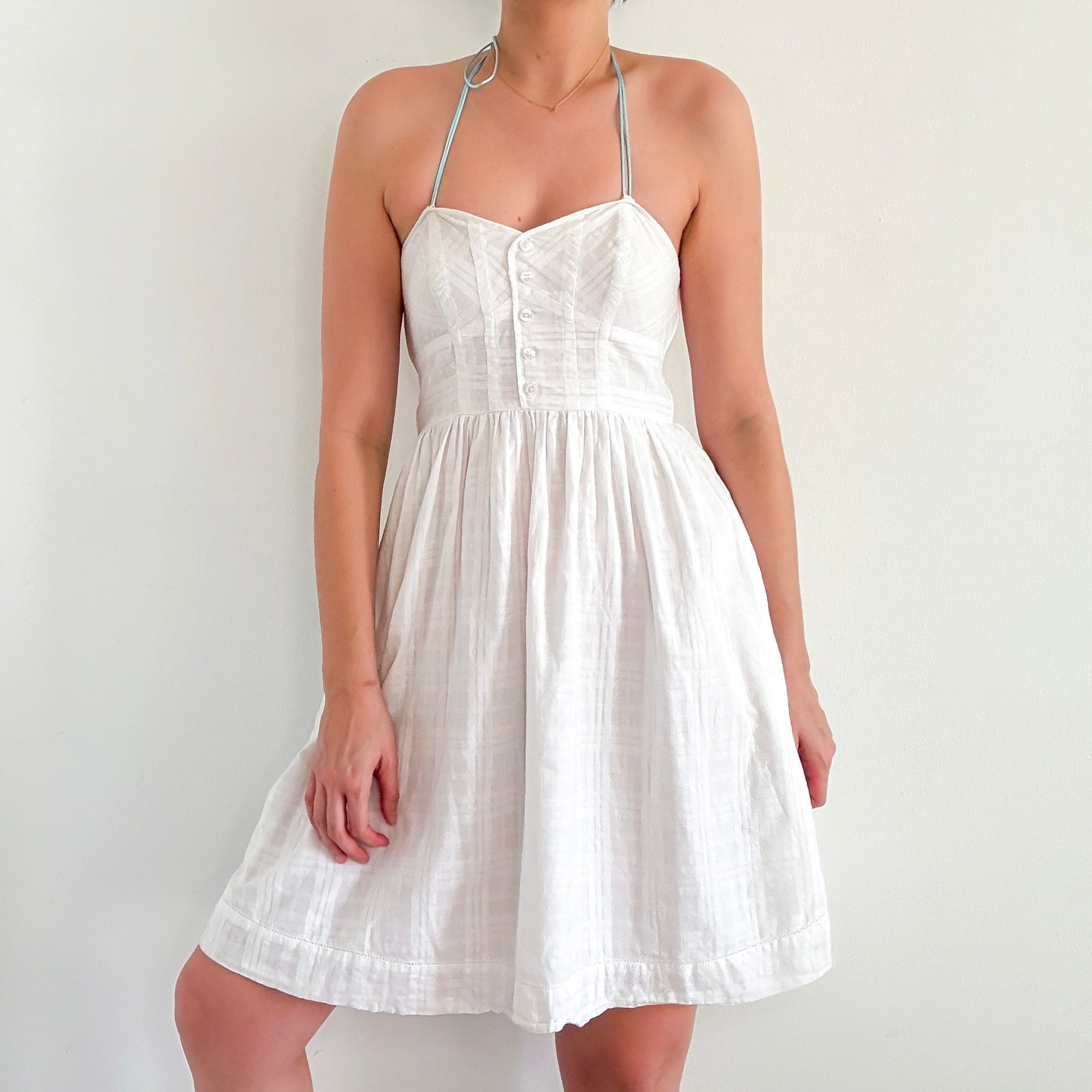 Y2K White Cotton Sundress / SZ 4