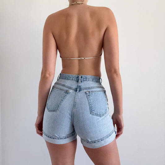 90's Light Wash Denim Shorts / SZ 4/6