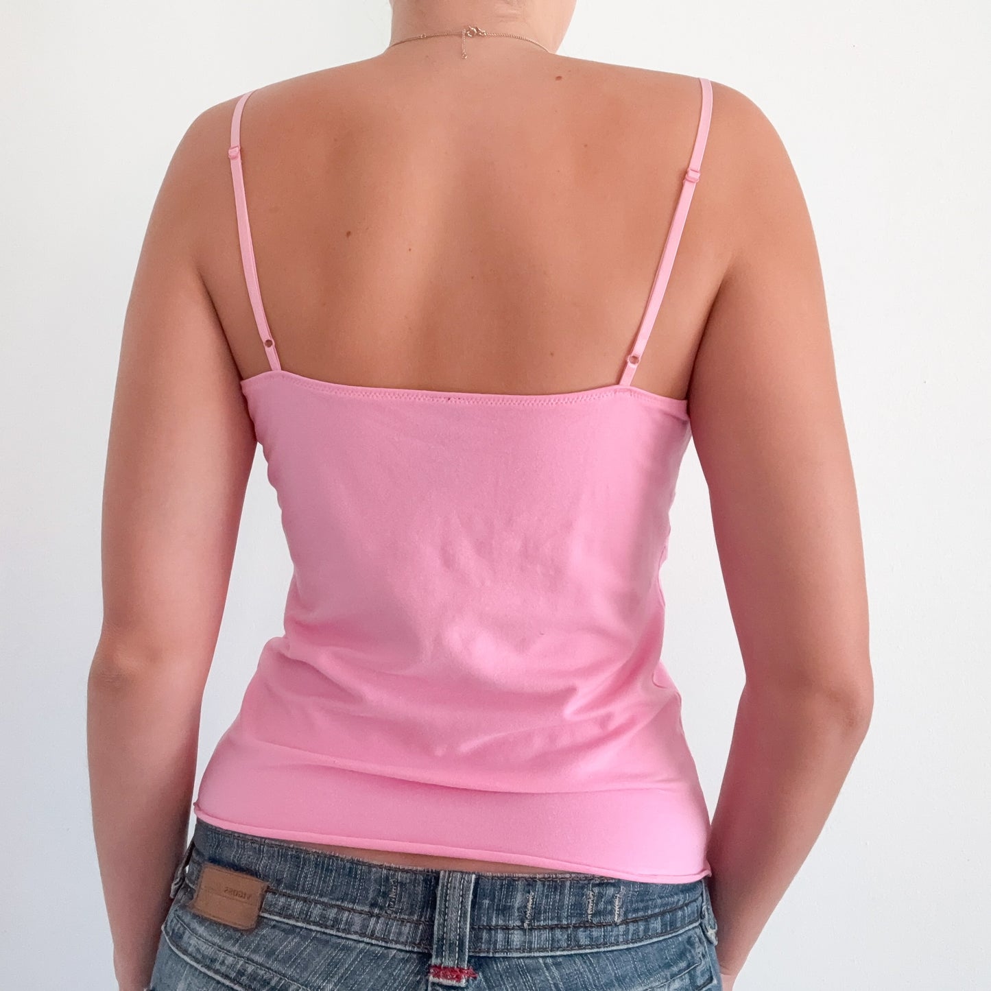 Y2K Bubblegum Pink Lace Tank / SZ M
