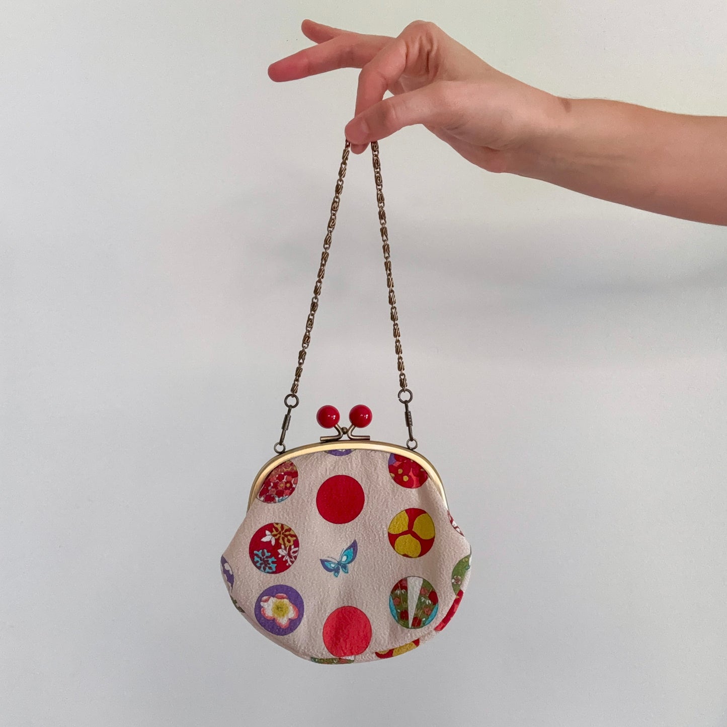 Y2K Beige & Red Mini Coin Purse