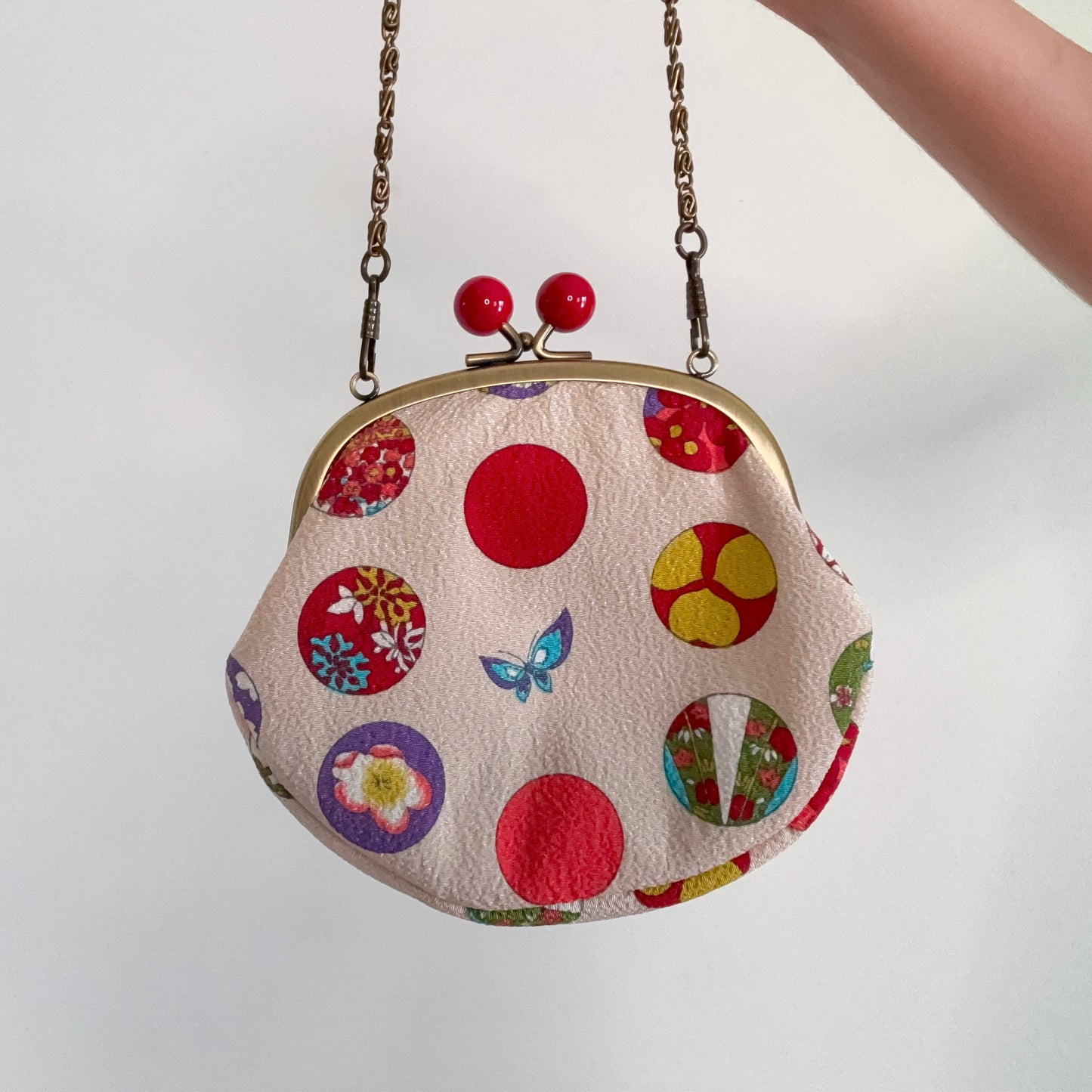 Y2K Beige & Red Mini Coin Purse