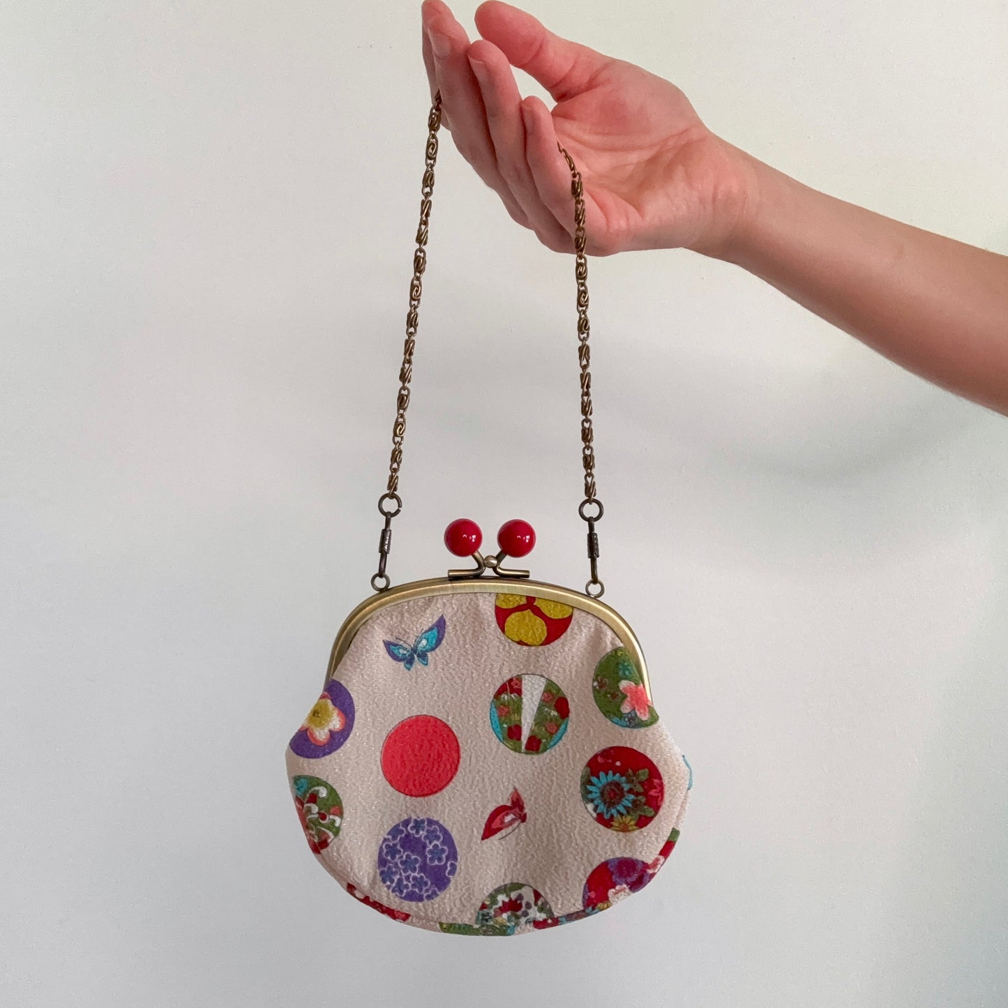 Y2K Beige & Red Mini Coin Purse