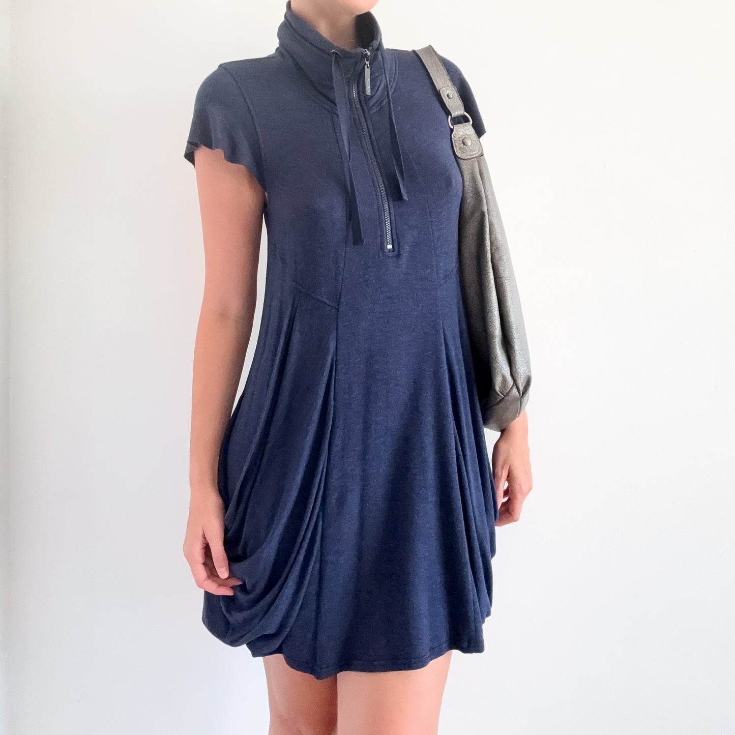 Y2K Blue Viscose Bubble Dress / SZ S-M