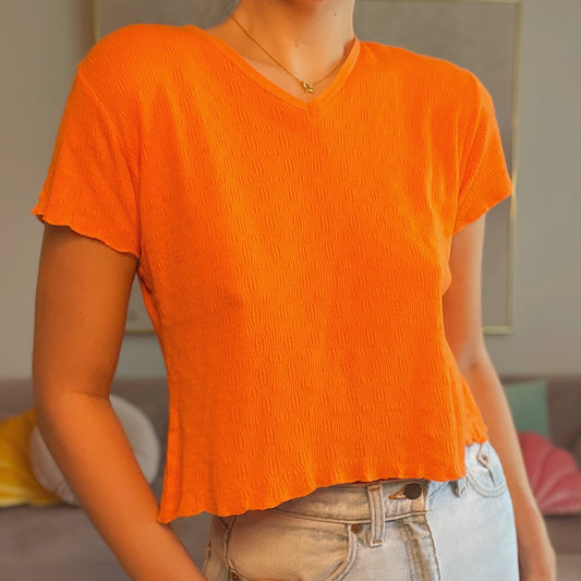 90's Orange Cotton Tee / SZ L