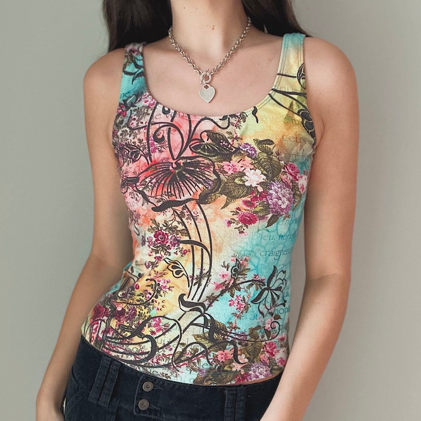 Y2K Multicolor Printed Tank / SZ M