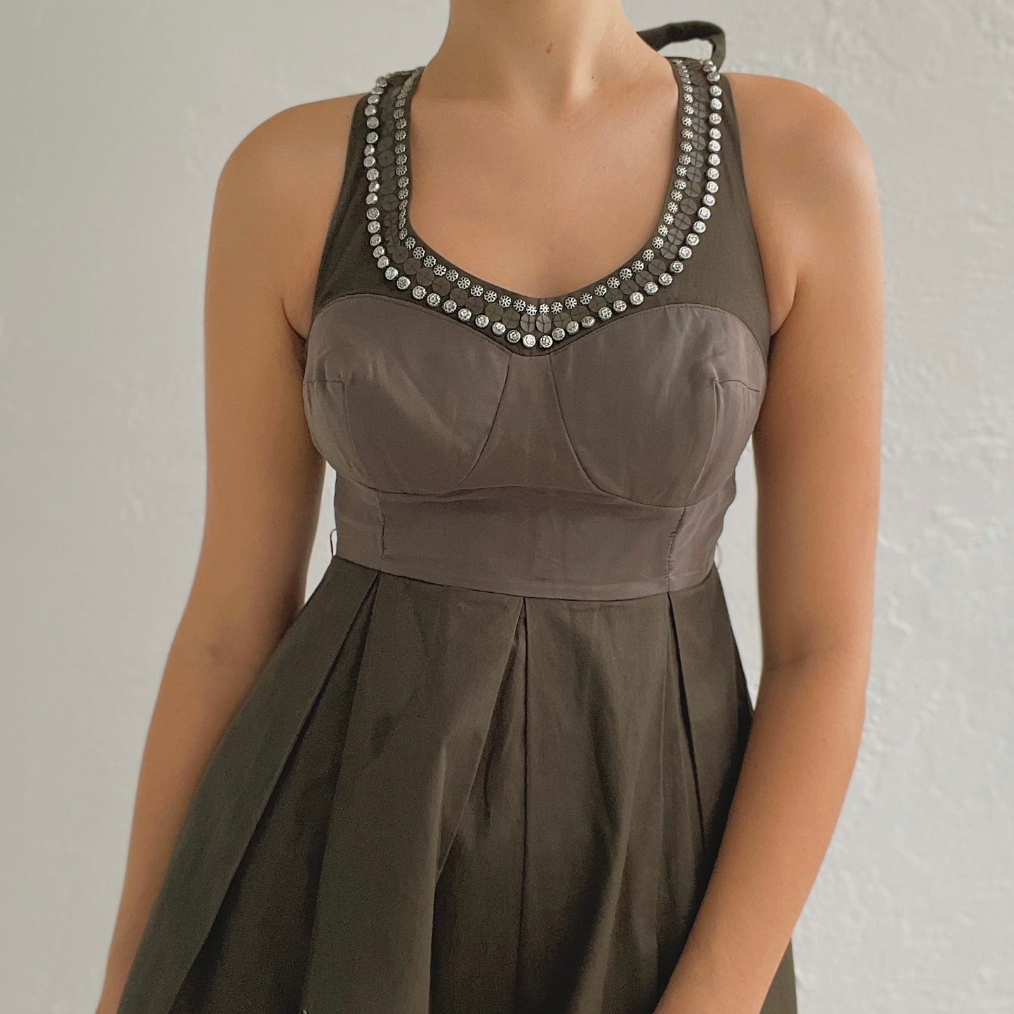 Y2K Army Green Babydoll Dress / SZ S