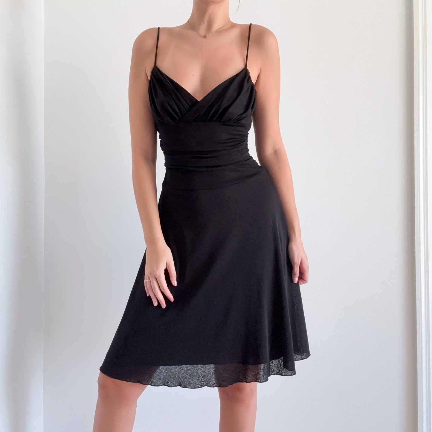 Y2K Bisou Bisou Black Mesh Midi Dress / SZ M