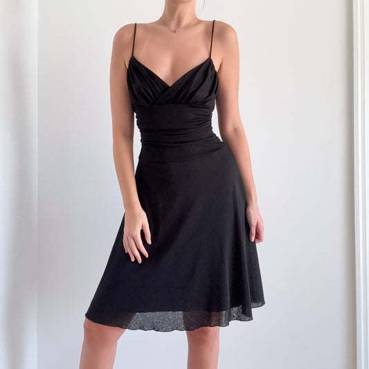 Y2K Bisou Bisou Black Mesh Midi Dress / SZ M