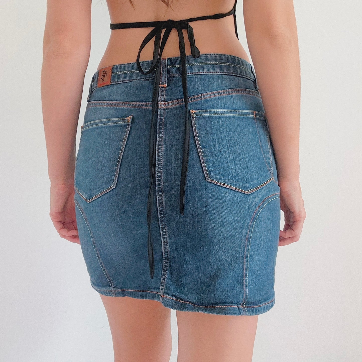 Y2K Dark Denim Low Rise Skirt / SZ S