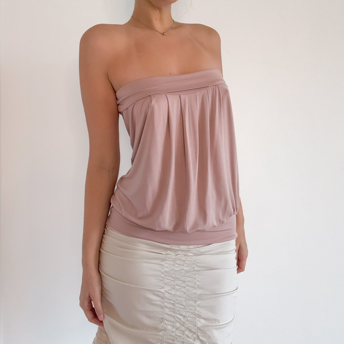 Y2K Blush Pink Slouchy Tube Top / SZ M/L
