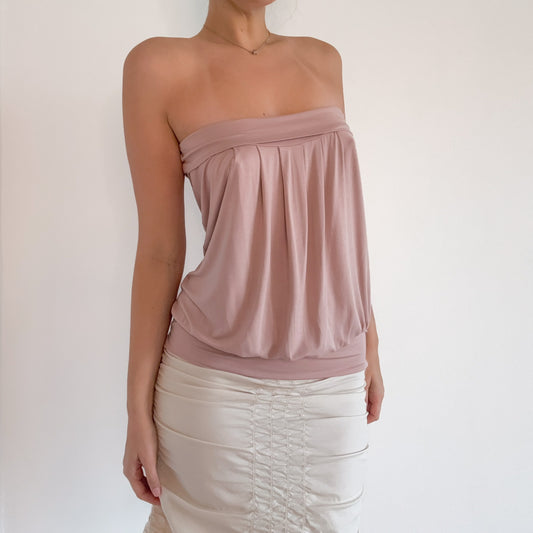 Y2K Blush Pink Slouchy Tube Top / SZ M/L