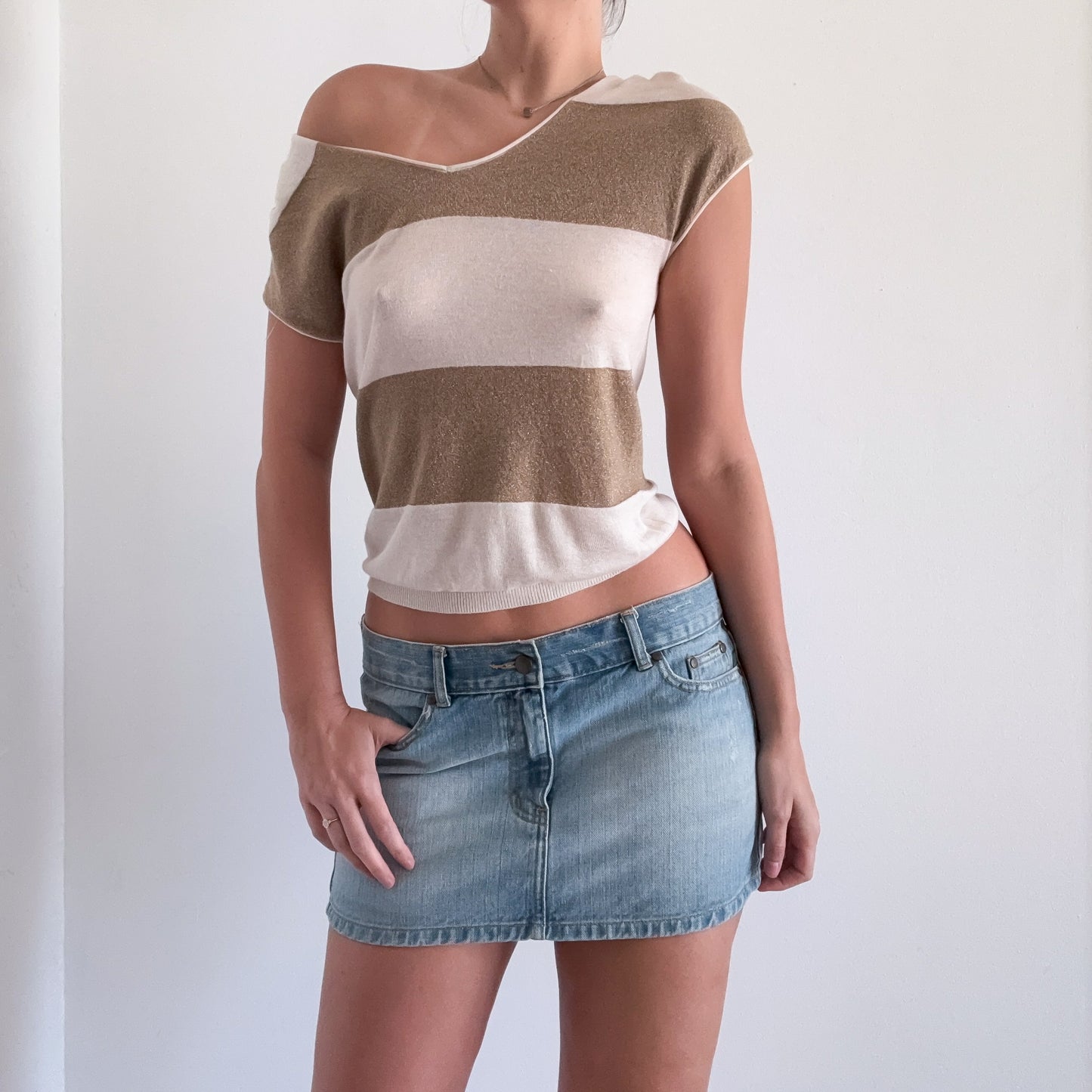 Y2K Light Wash Denim Mini Skirt / SZ L