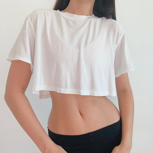 LuluLemon White Oversized Crop Tee / SZ M