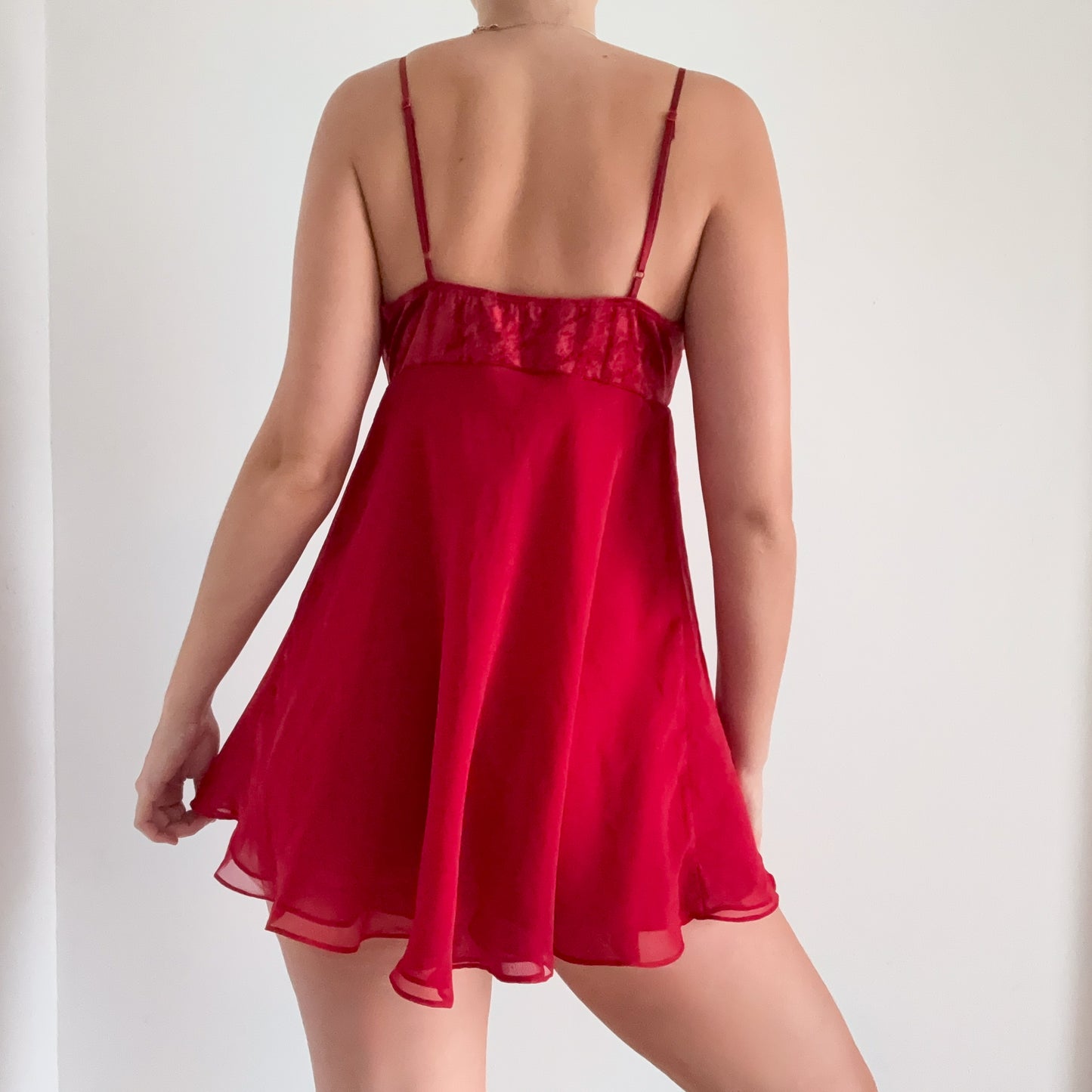 Y2K VS Crimson Red Velvet Nighty / SZ M