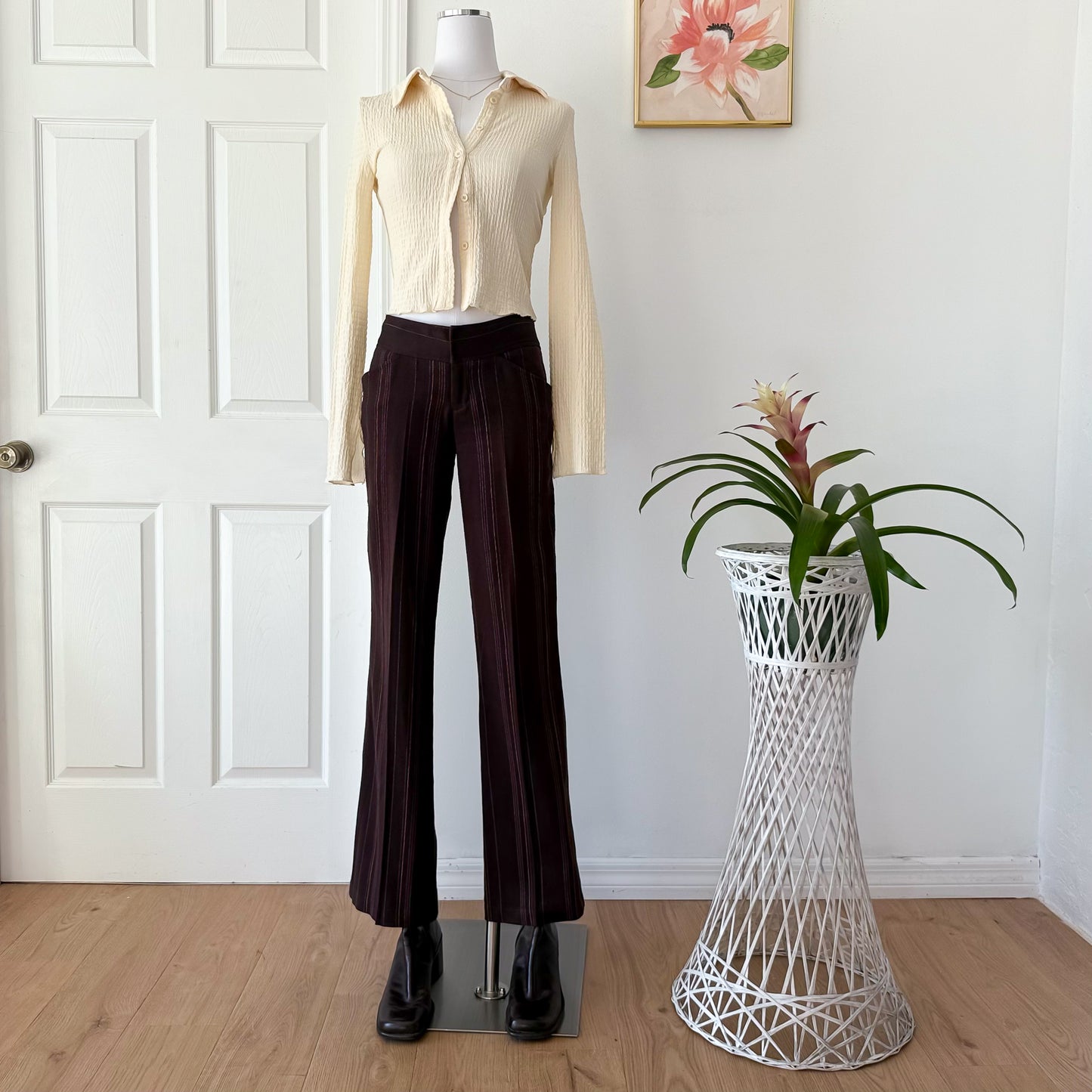 Y2K Rampage Brown Striped Pants / SZ 2