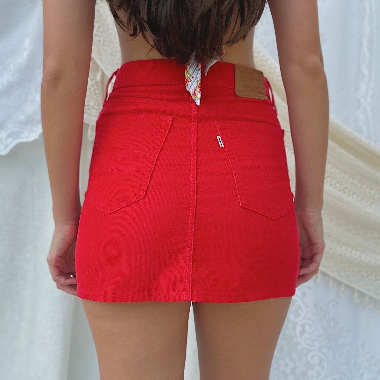 Levi's Cherry Red Corduroy Mini Skirt / SZ 4