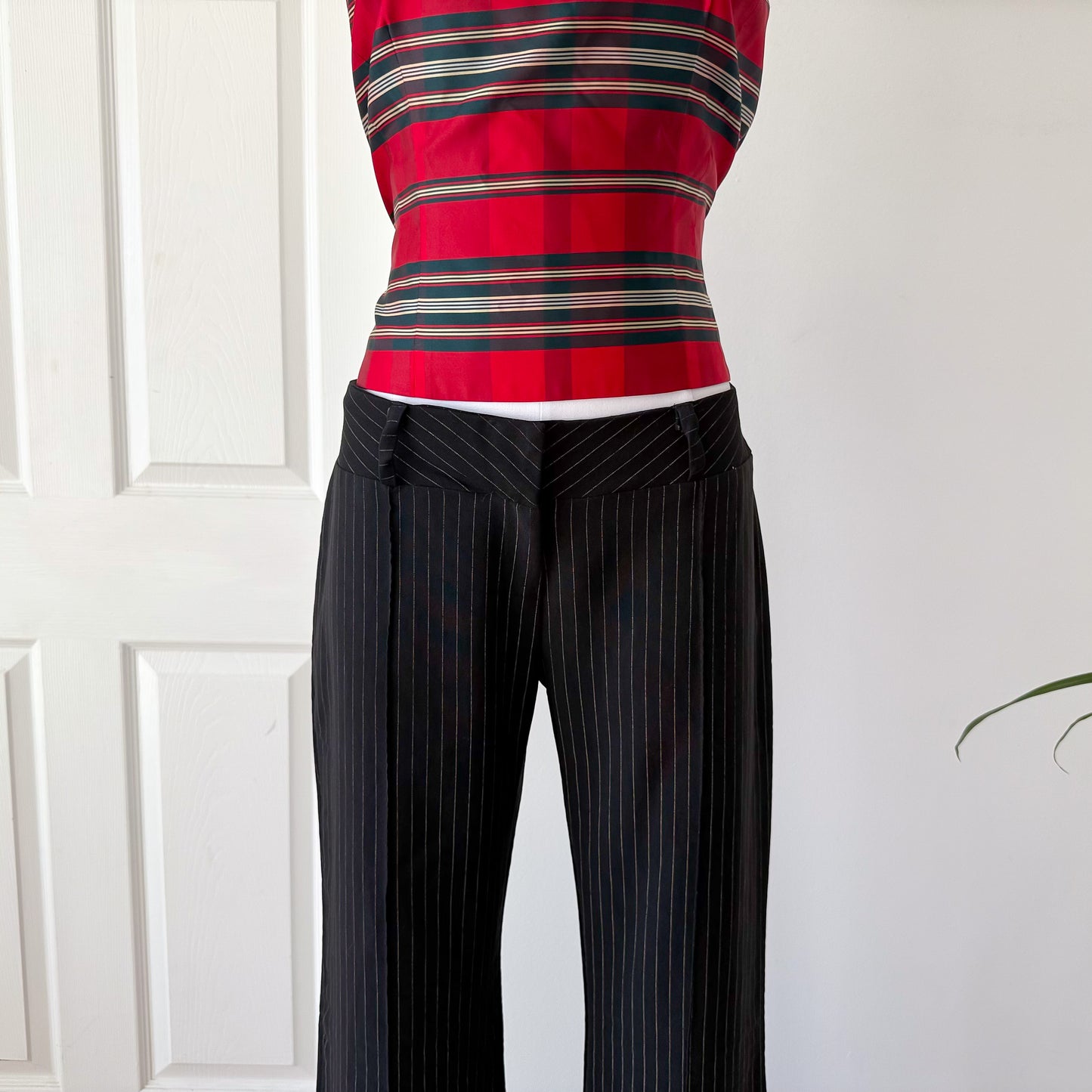 Y2K Black Pinstripe Slacks / SZ M