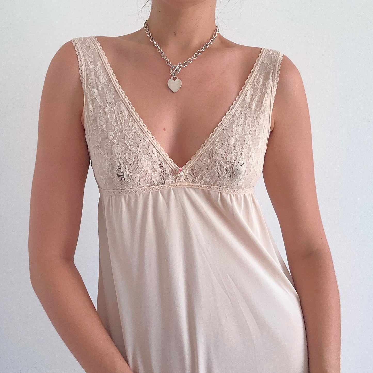 70's Vanilla Lace Nightgown / SZ S