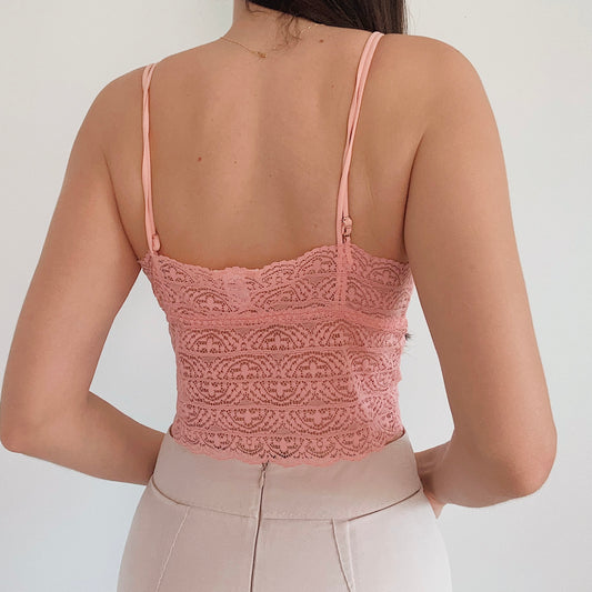 Eberjey Peach Pink Lace Bralette / SZ M