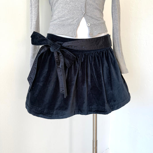 Y2K Abercrombie Navy Velvet Mini Skirt / SZ 4