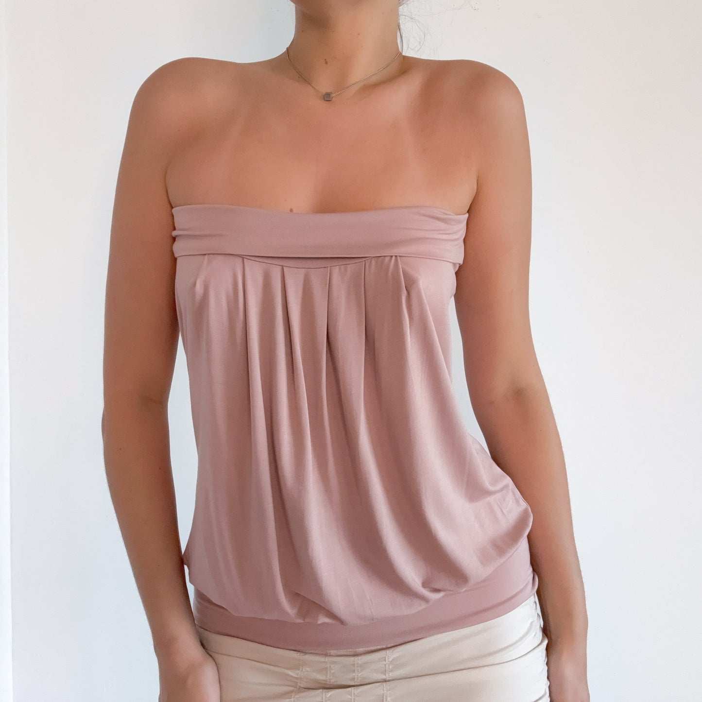 Y2K Blush Pink Slouchy Tube Top / SZ M/L