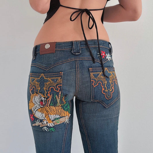 Y2K Antik Denim Embroidered Jeans / SZ 8